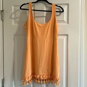 Orange mini tassel dress